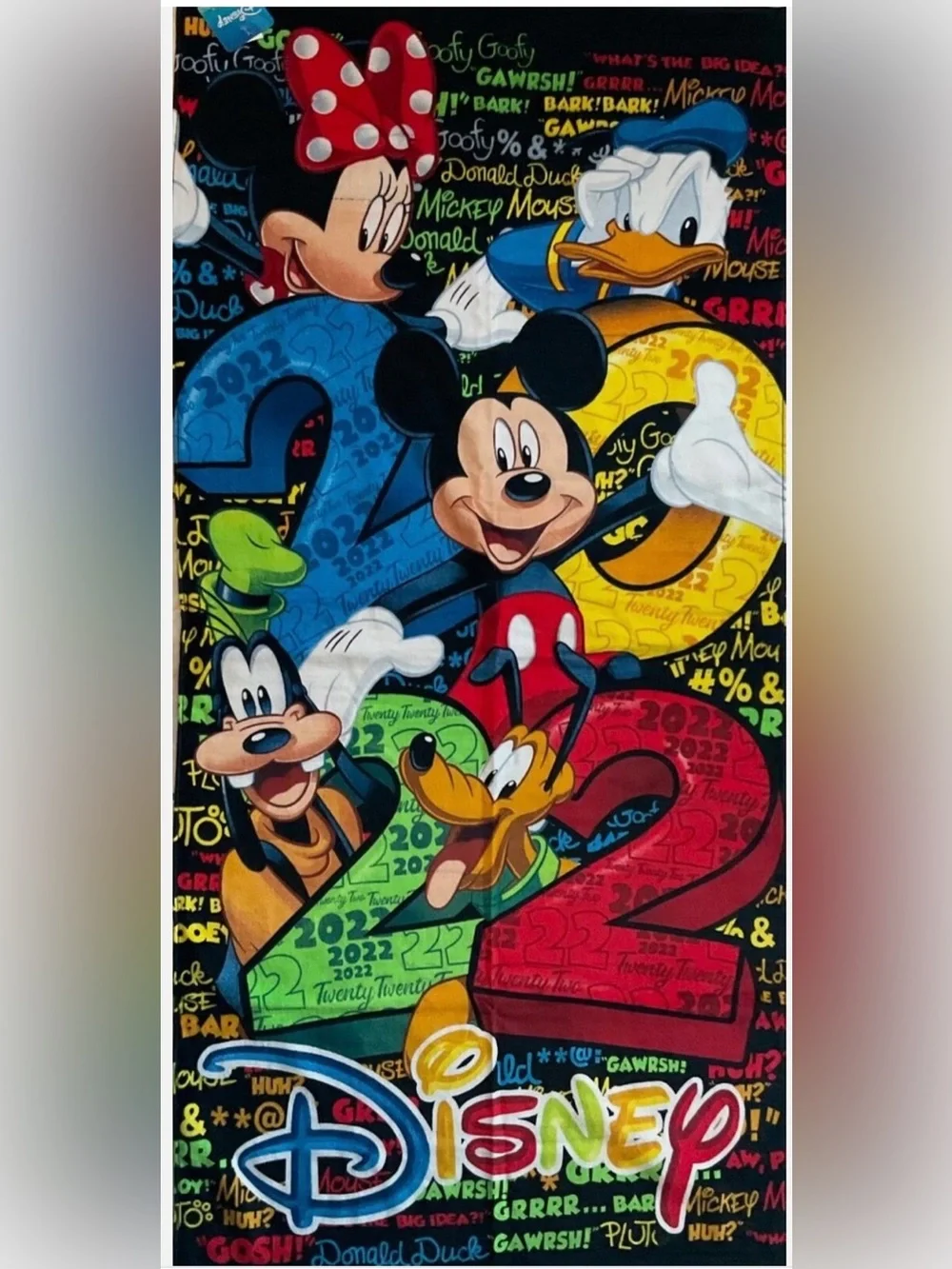 Disney Mickey Mouse Friends Beach Towel Cotton NWT Jerry Leigh